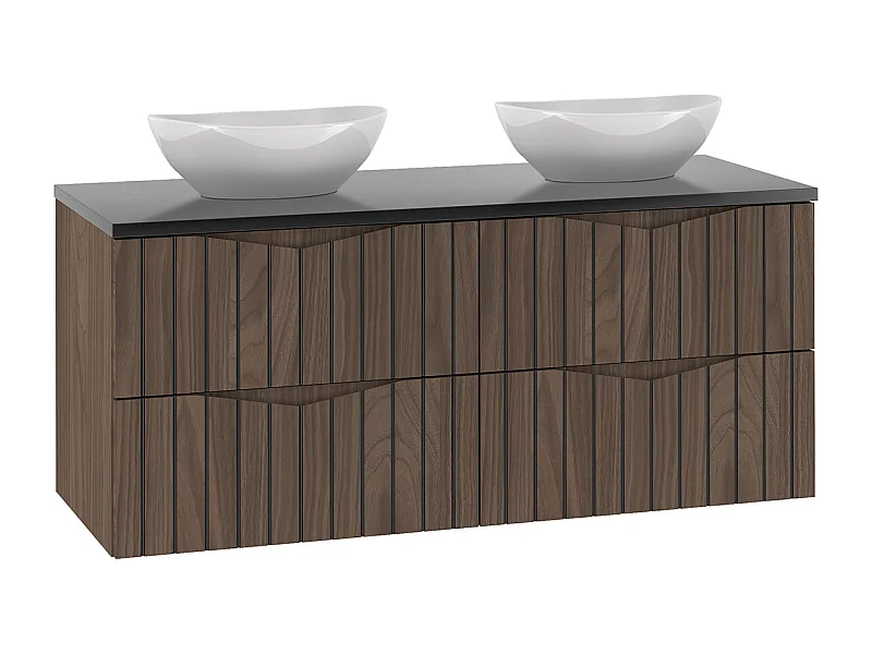 Meuble double vasque 120cm Siena bois et noir