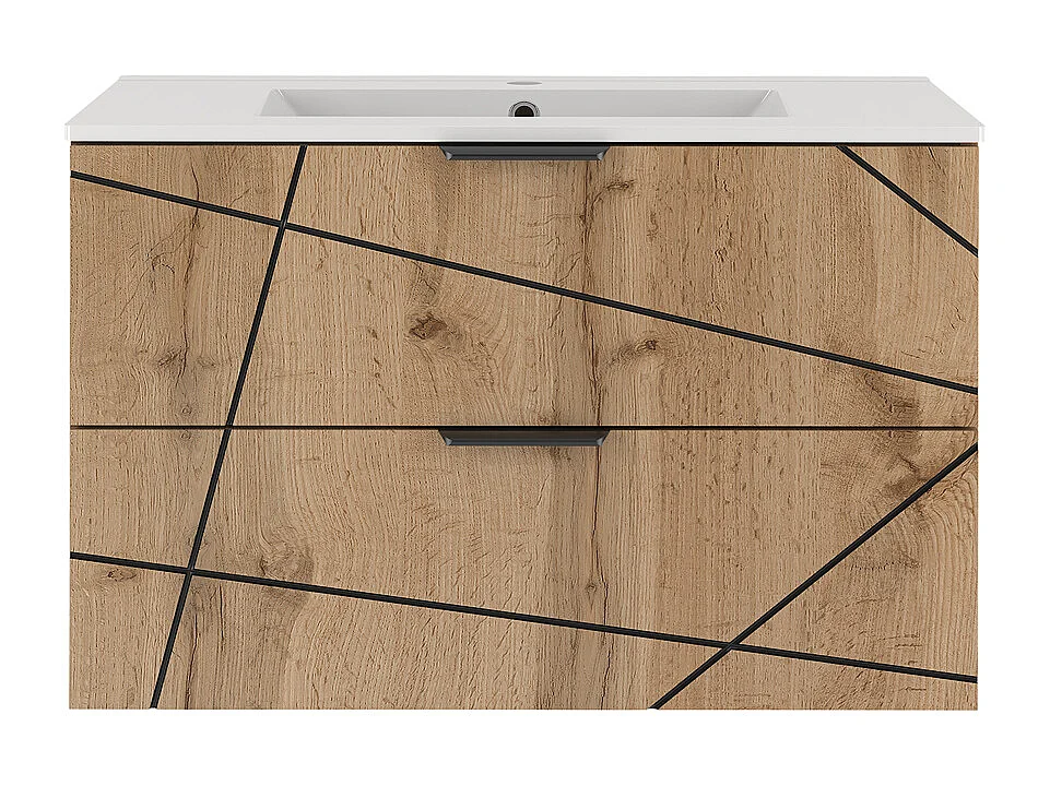 Meuble simple vasque encastrée 80cm Teren Bois