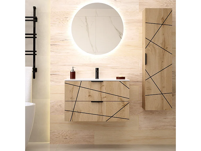 Mobile bagno con lavabo Teren marrone 80cm