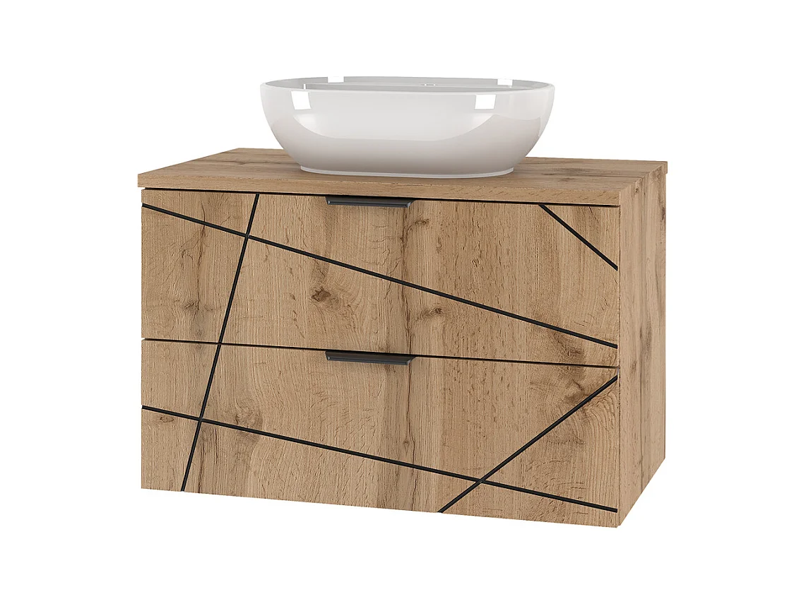 Mobile bagno con lavabo Teren marrone 80cm
