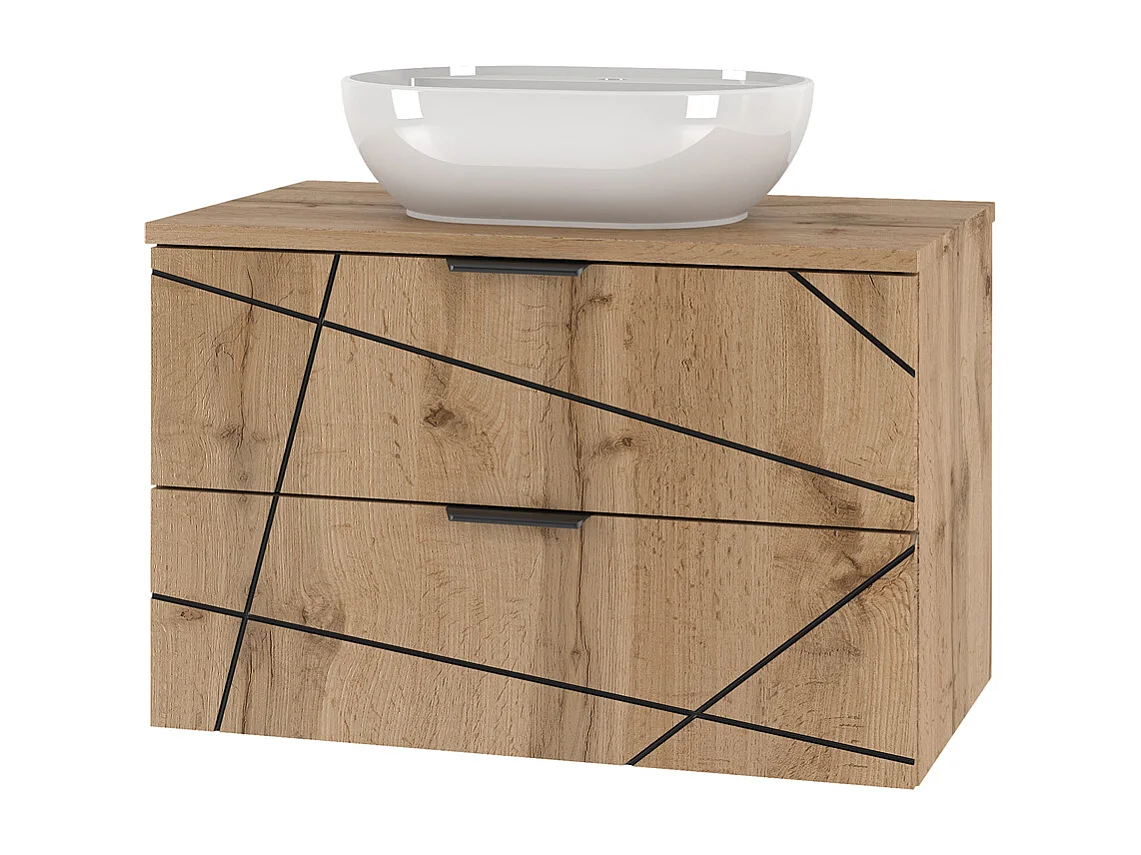 Mobile bagno con lavabo Teren marrone 80cm