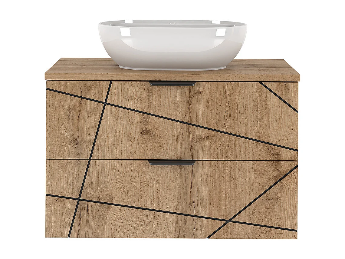 Mobile bagno con lavabo Teren marrone 80cm
