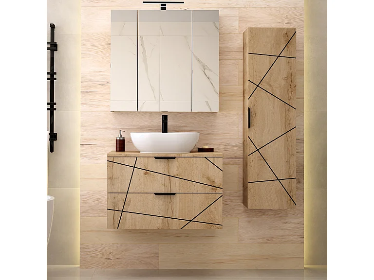 Mobile bagno con lavabo Teren marrone 80cm