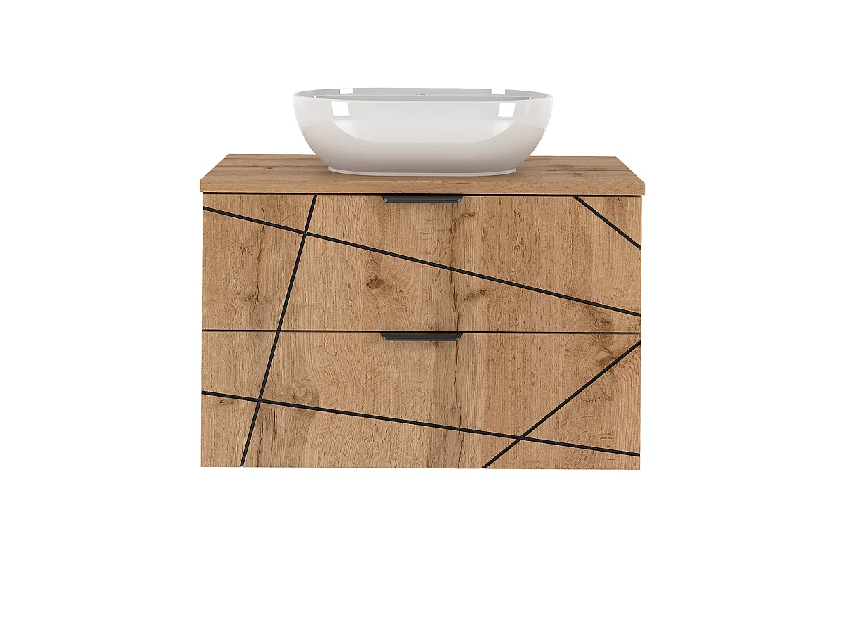 Mobile bagno con lavabo Teren marrone 80cm