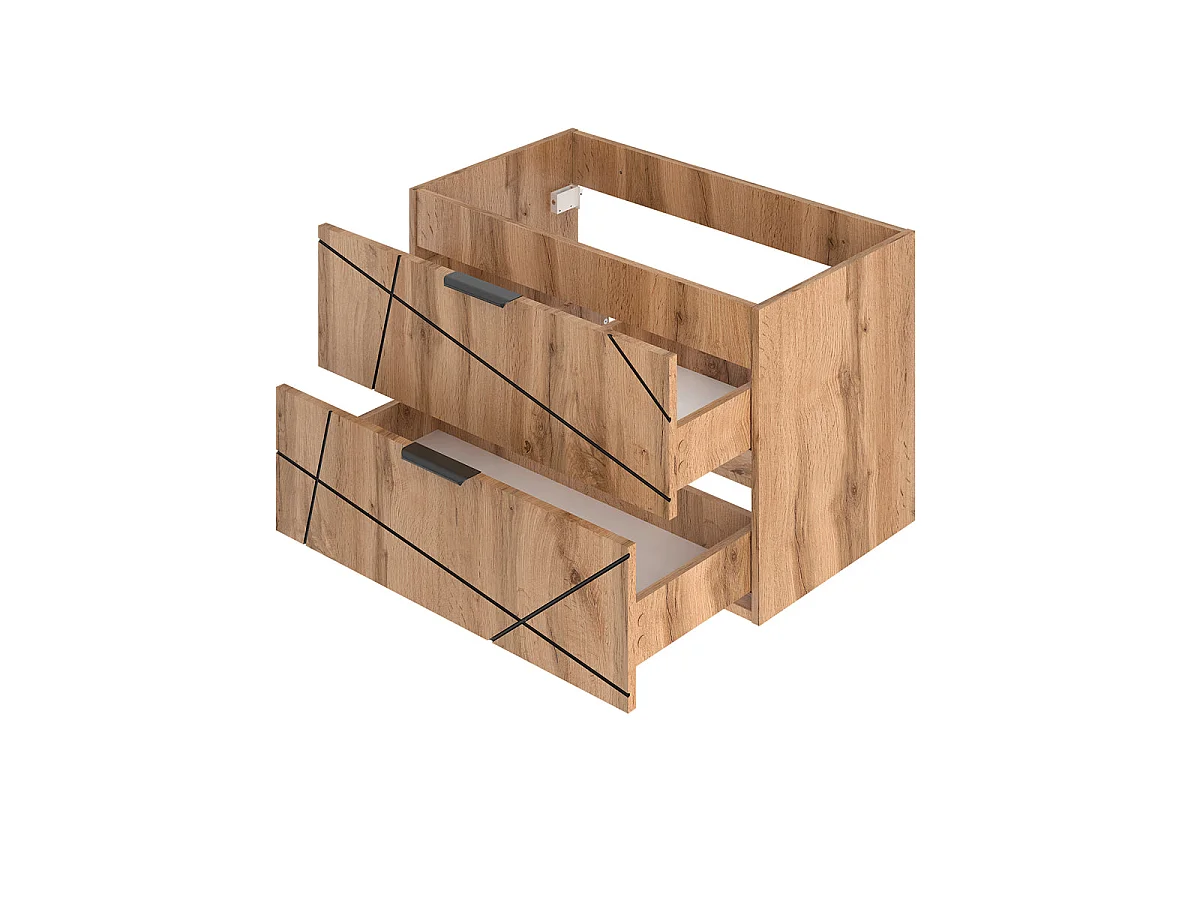 Mobile bagno con lavabo Teren marrone 80cm