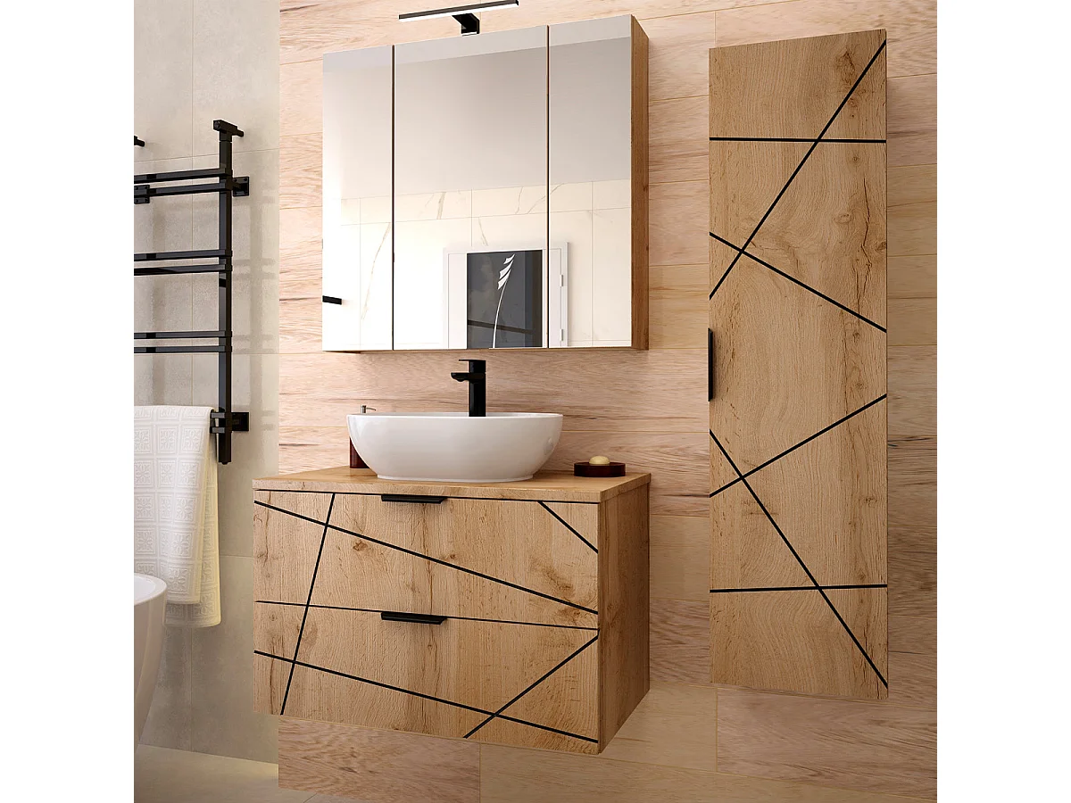 Mobile bagno con lavabo Teren marrone 80cm