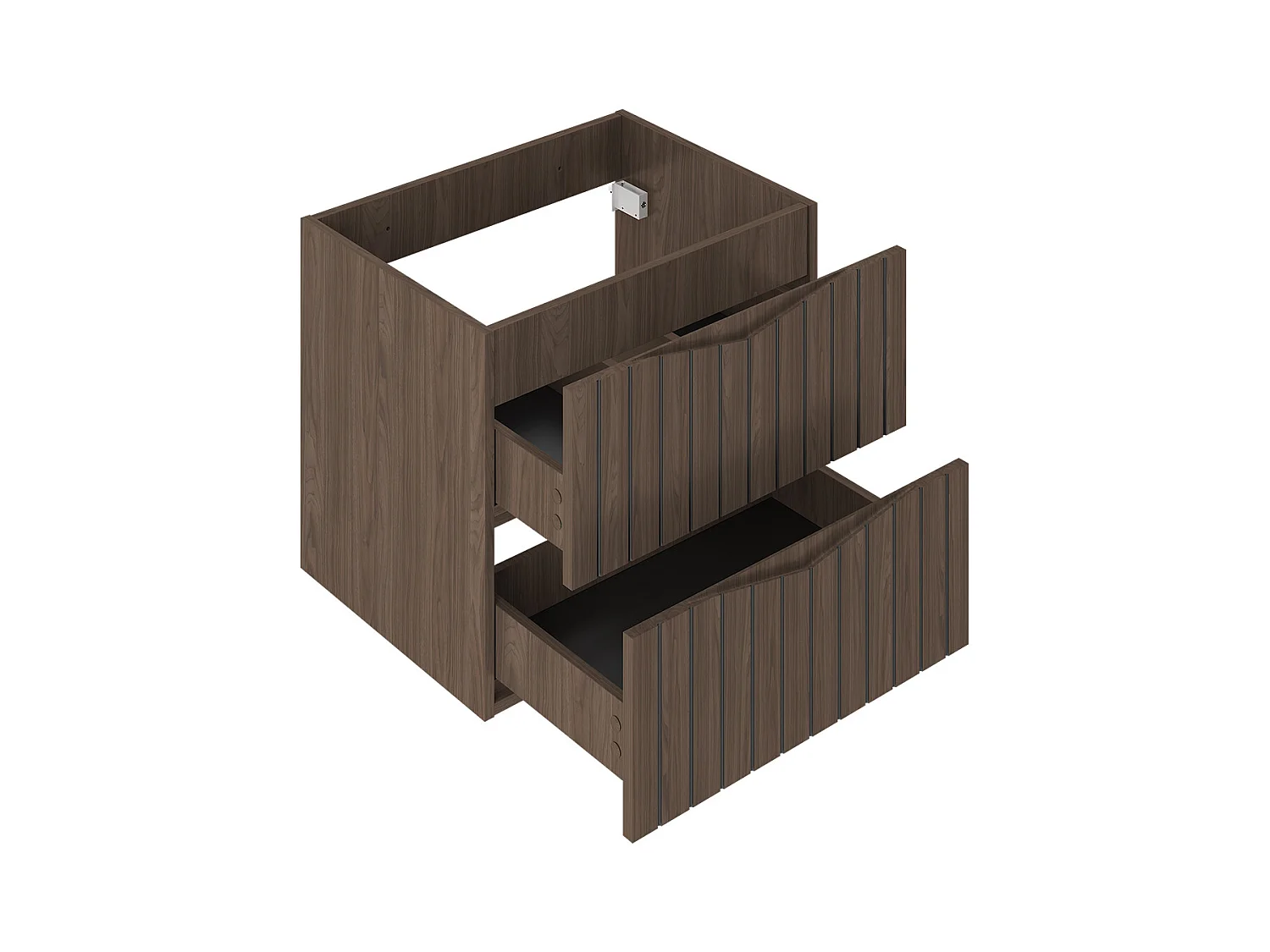 Mueble lavabo individual 80cm 2 compartimientos Siena madera y negro