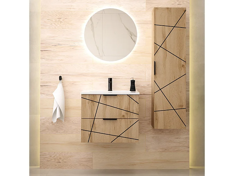 Mobile bagno con lavabo Teren marrone 60cm