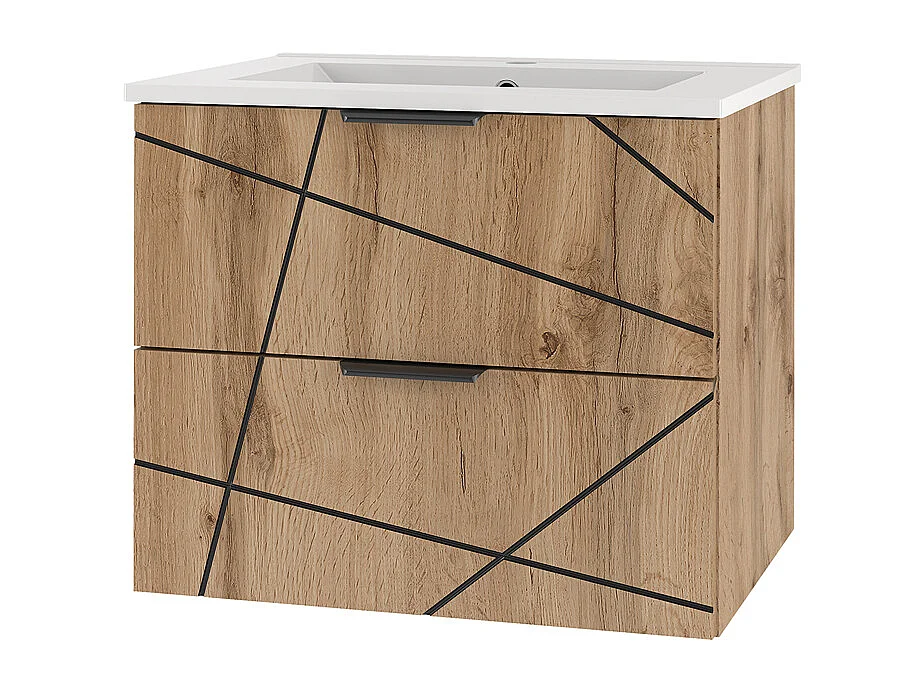 Meuble simple vasque encastrée 60cm Teren Bois