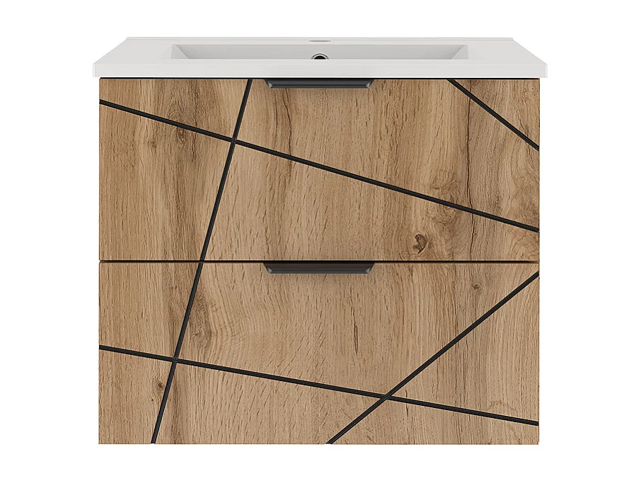 Meuble simple vasque encastrée 60cm Teren Bois