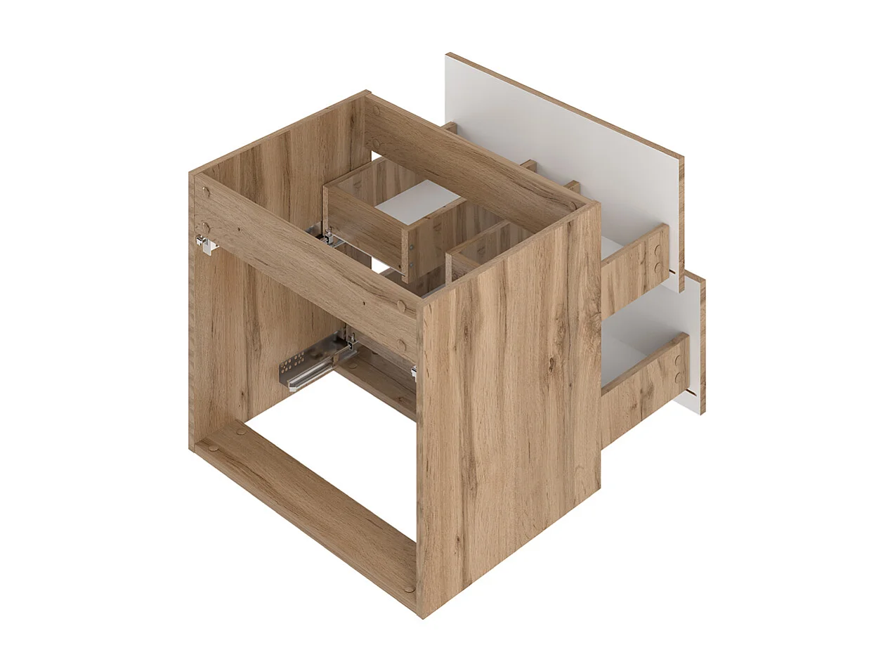Meuble simple vasque encastrée 60cm Teren Bois