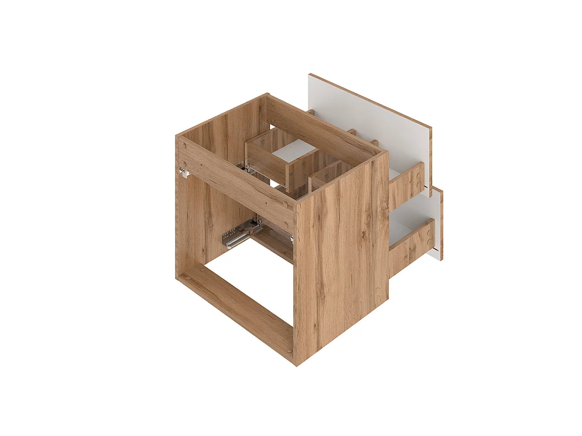 Meuble simple vasque encastrée 60cm Teren Bois