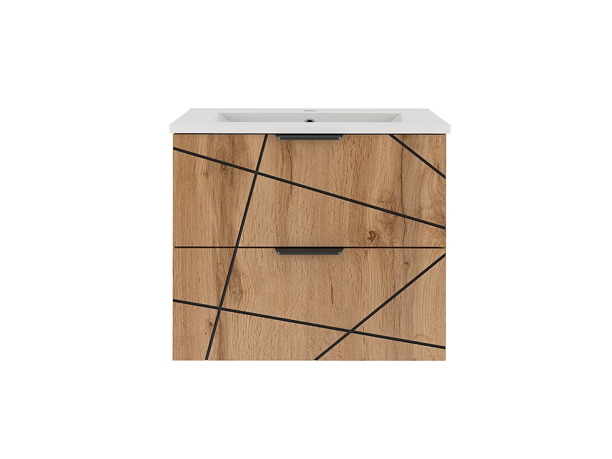 Meuble simple vasque encastrée 60cm Teren Bois