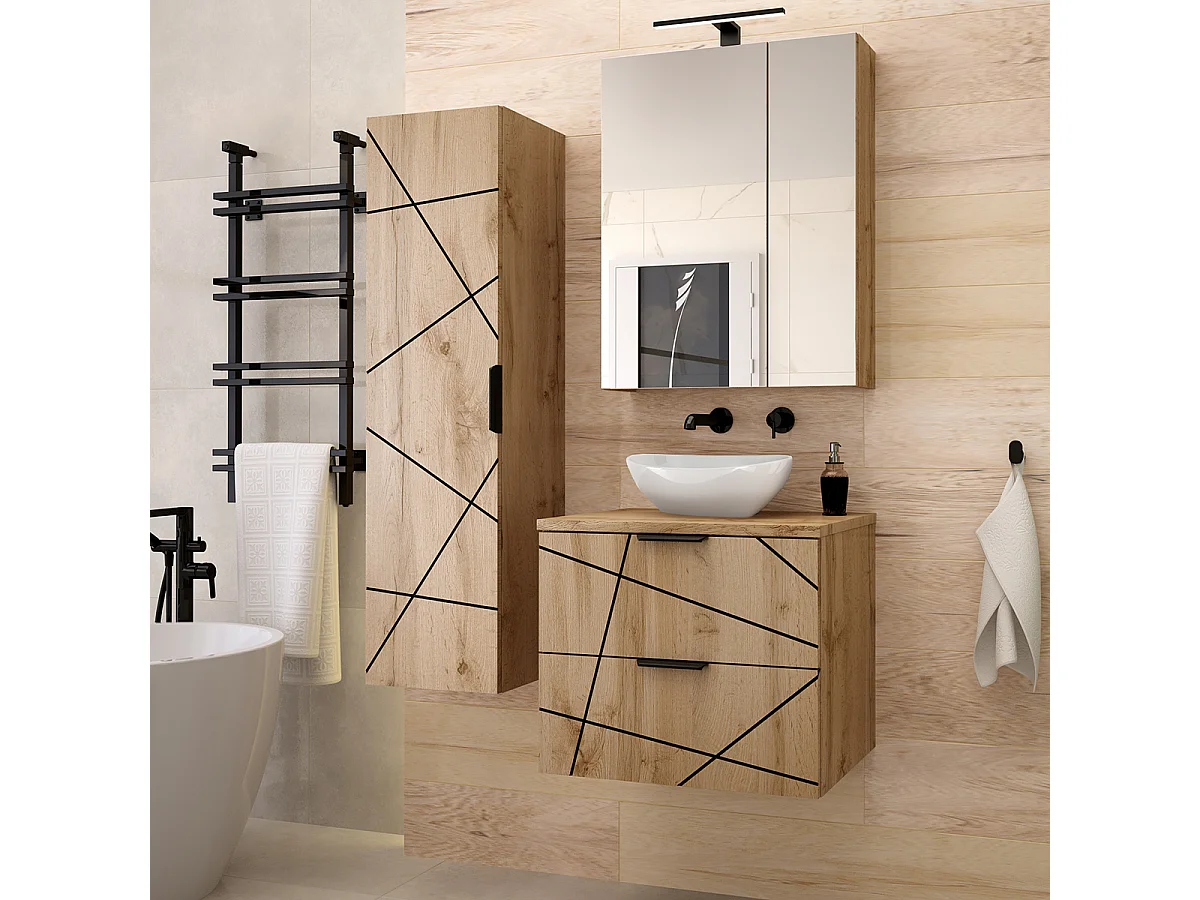 Meuble simple vasque 60cm Teren Bois