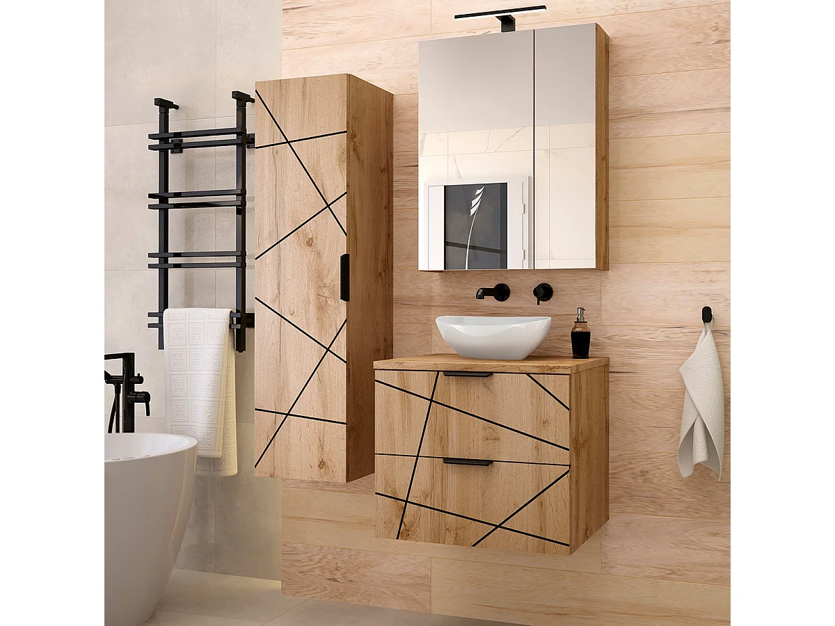 Mobile bagno con lavabo Teren marrone 60cm