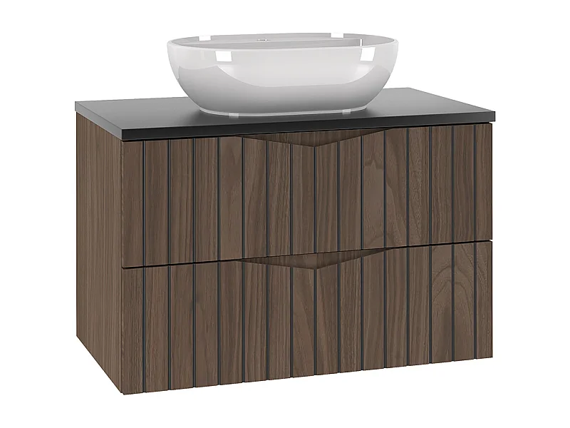 Mobile bagno con lavabo Siena marrone e nero 80cm