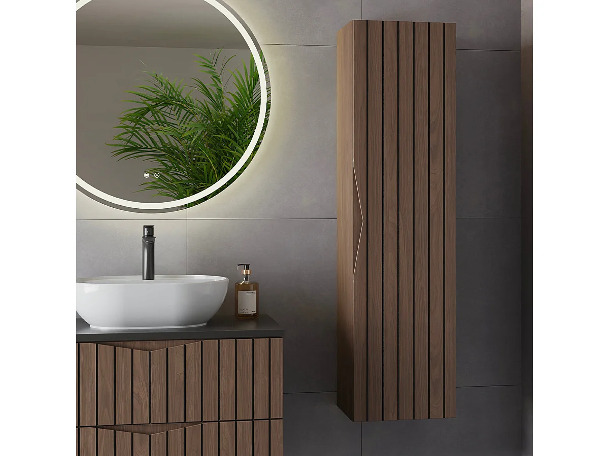 Siena wood and black wall column