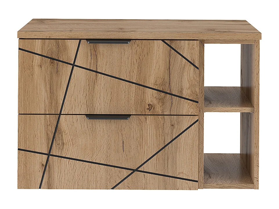 Meuble sous-vasque 80cm 2 niches plan de toilette Teren Bois