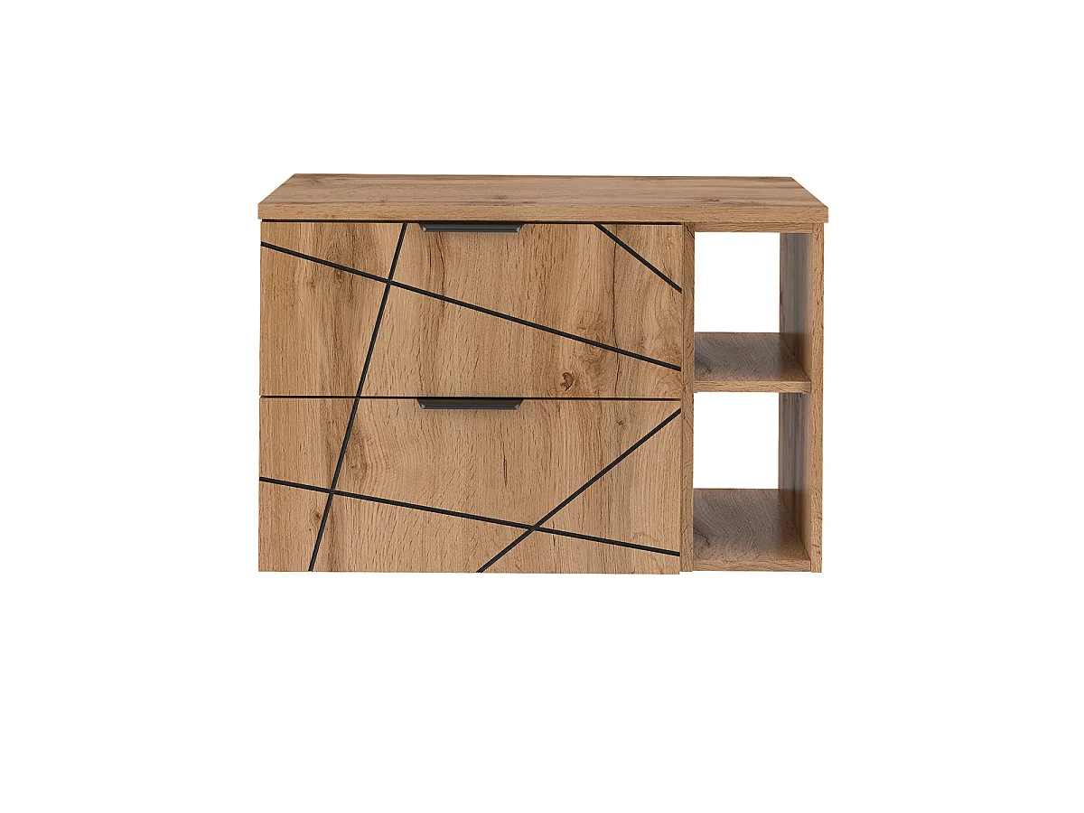 Waschtischunterschrank 80cm 2 Nischen Waschtisch Teren Holz