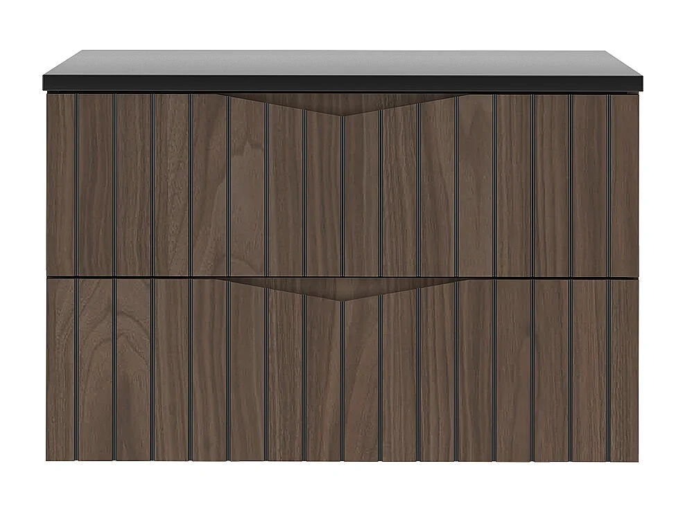 Meuble sous-vasque 80cm plan de toilette Siena bois et noir