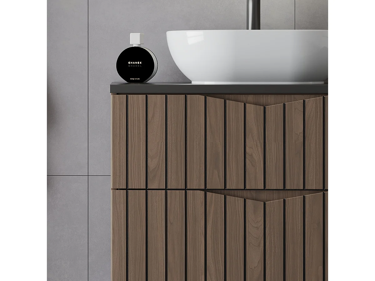 Onderkast 80cm Siena hout en zwart blad