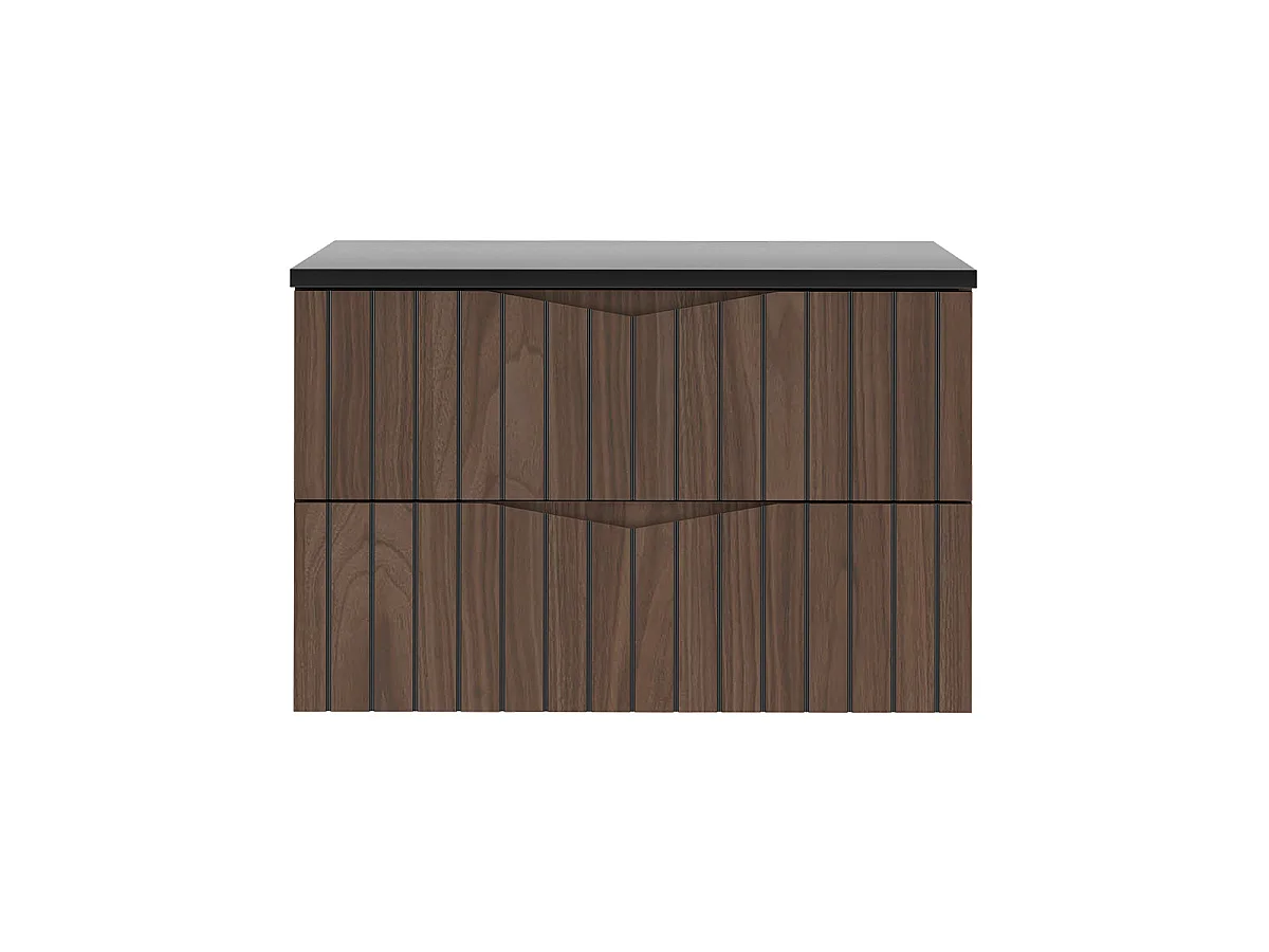 Waschbeckenunterschrank 80cm Waschtisch Siena Holz und Schwarz