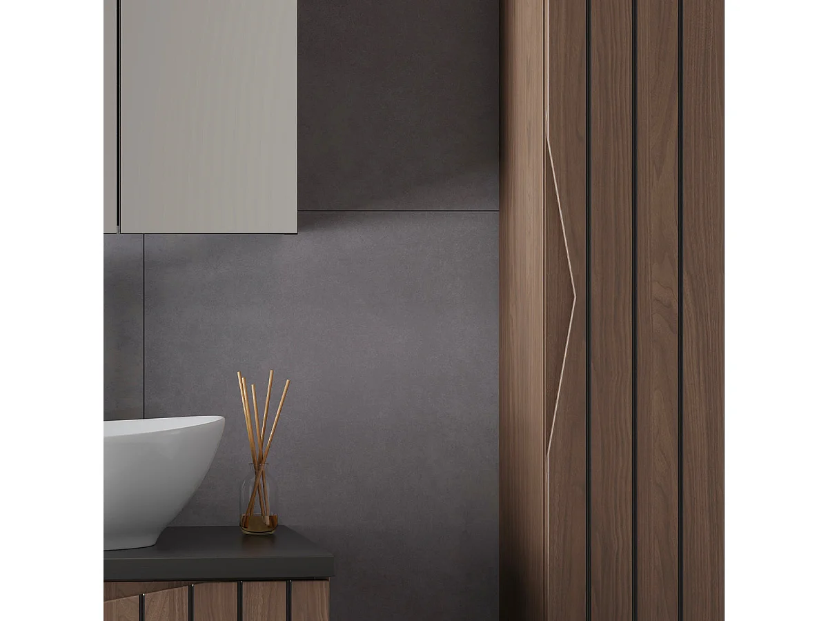 Mobile bagno senza lavabo Siena marrone e nero 60cm