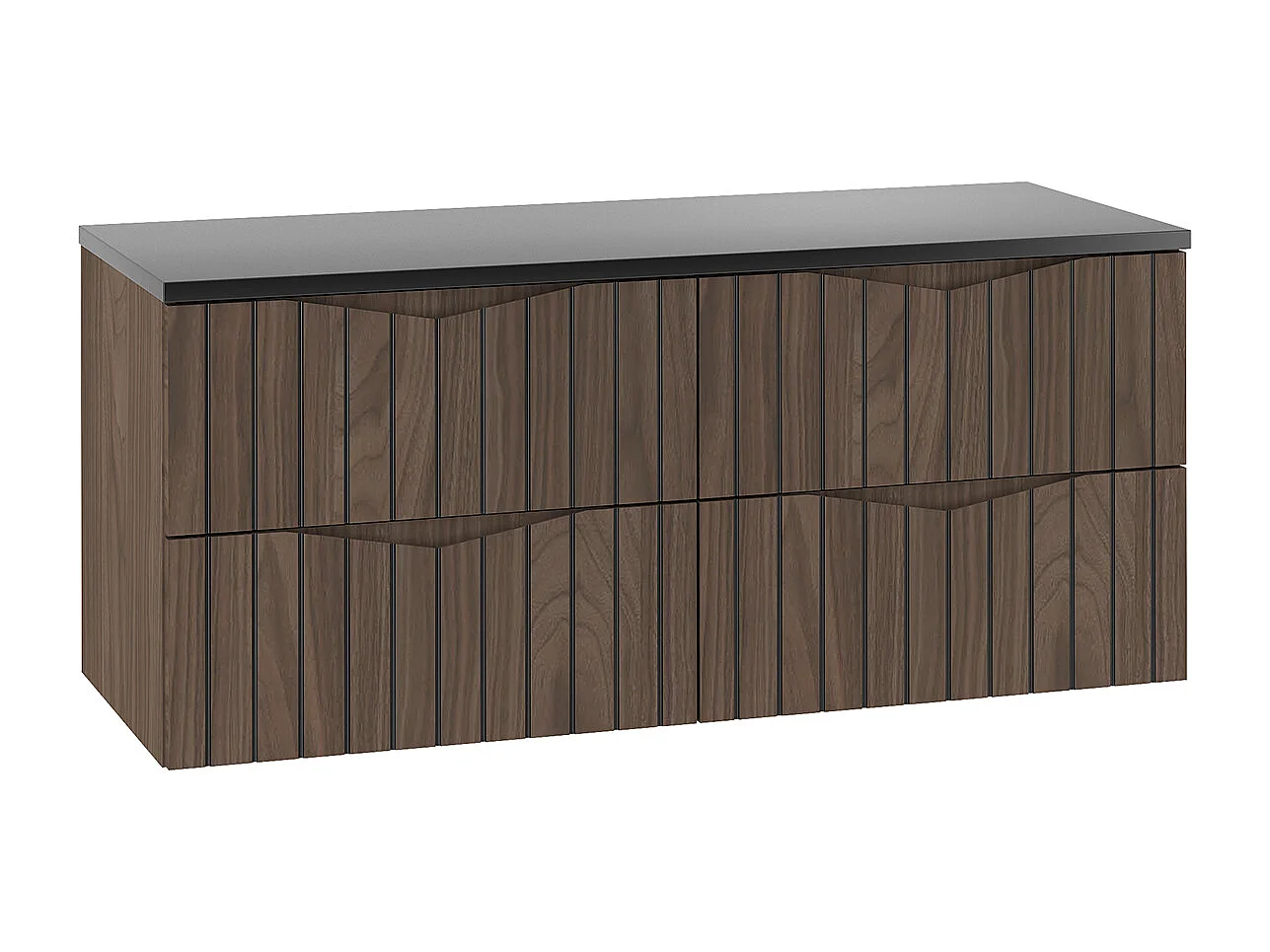 Waschtischunterschrank 120cm Waschtisch Siena Holz und Schwarz