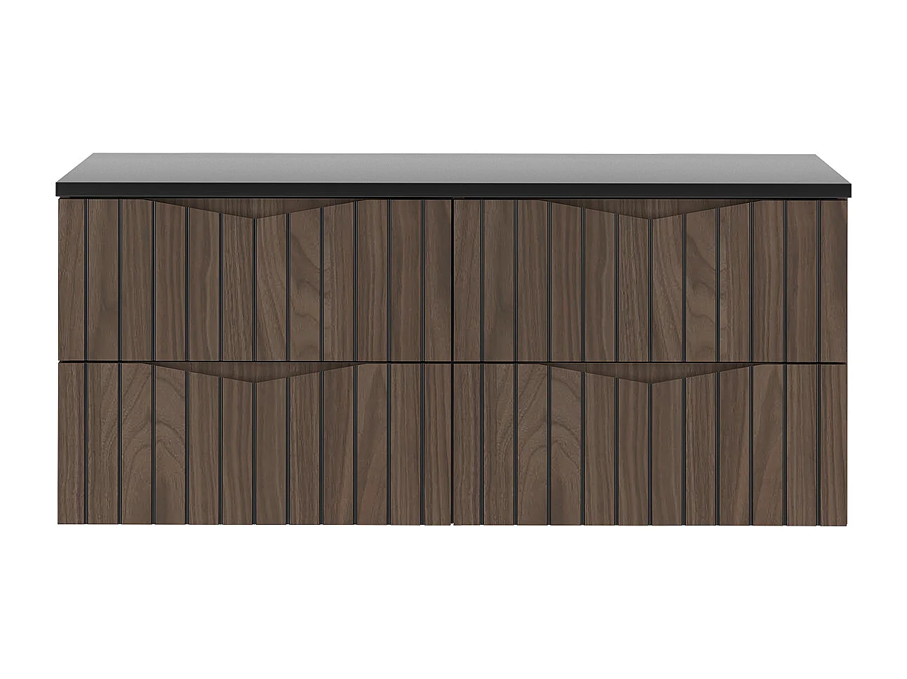 Meuble sous-vasque 120cm plan de toilette Siena bois et noir