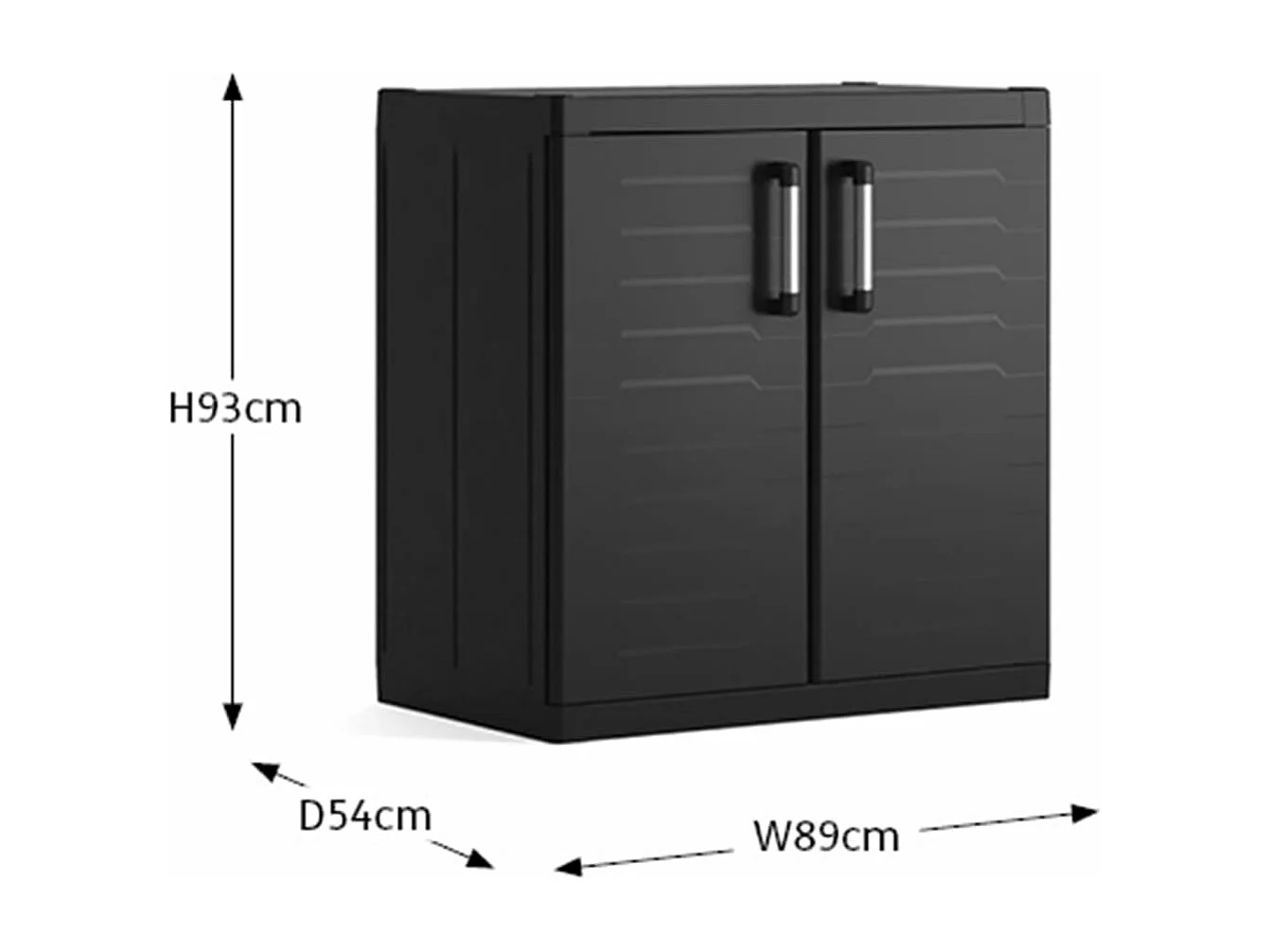 Armoire de rangement basse Detroit XL Noir