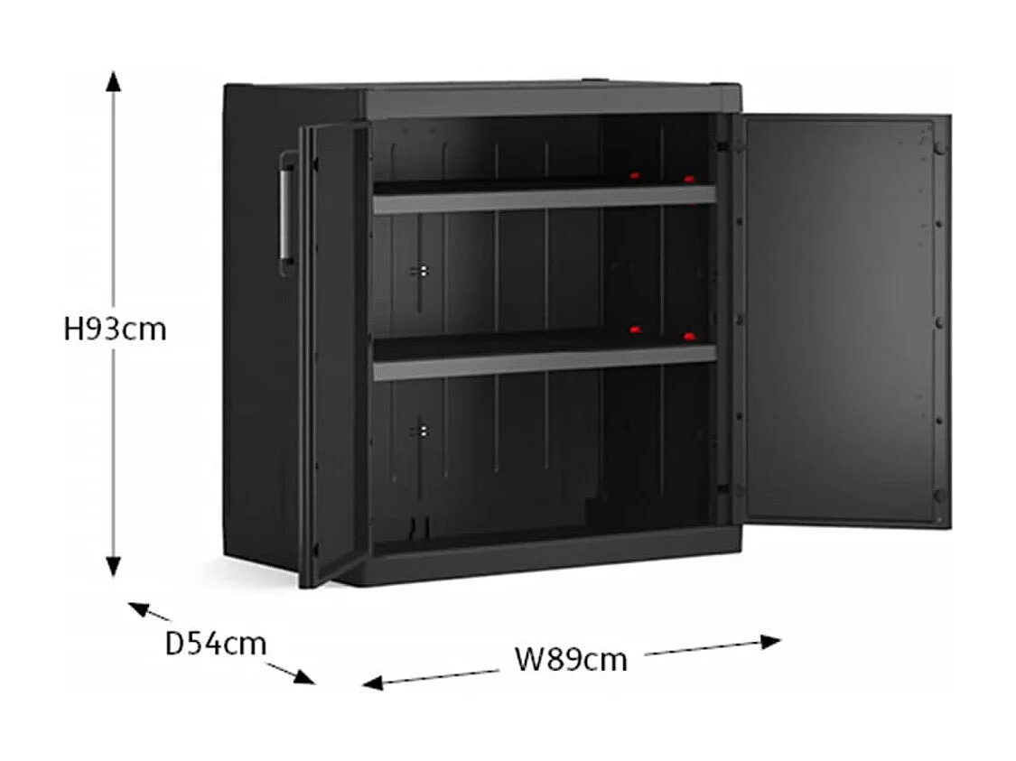 Armoire de rangement basse Detroit XL Noir