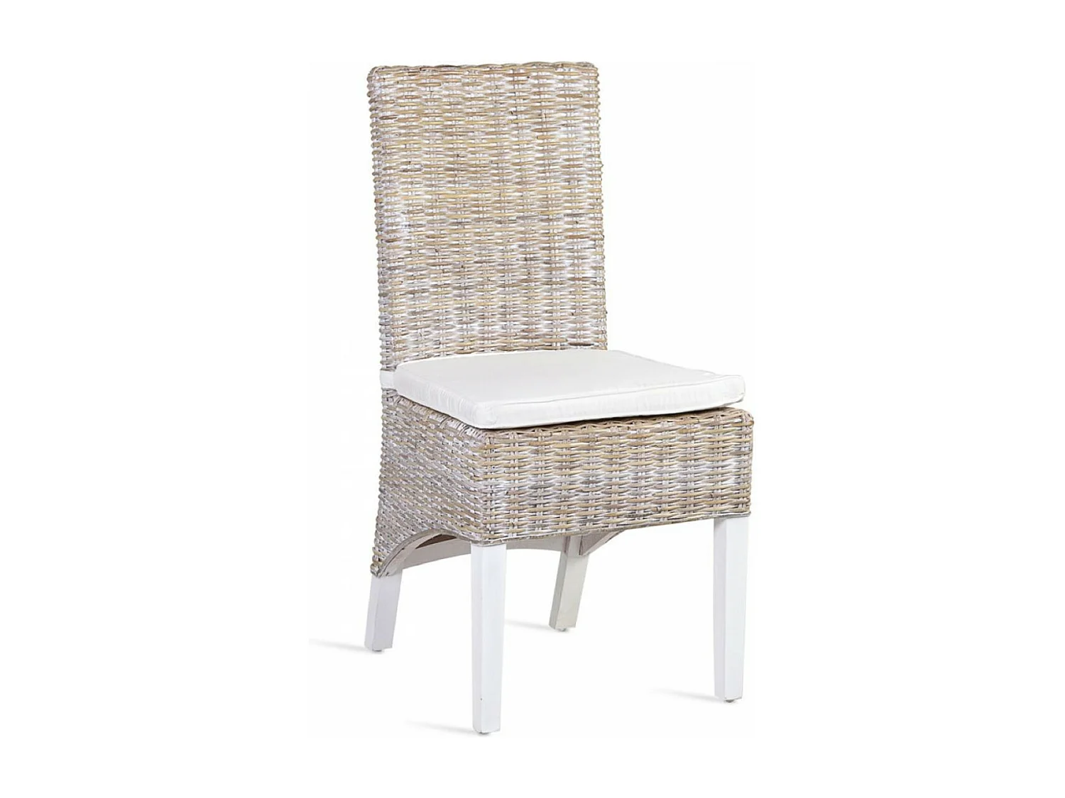 Chaise avec coussin rotin Bois Marron - Décoration d'Autrefois