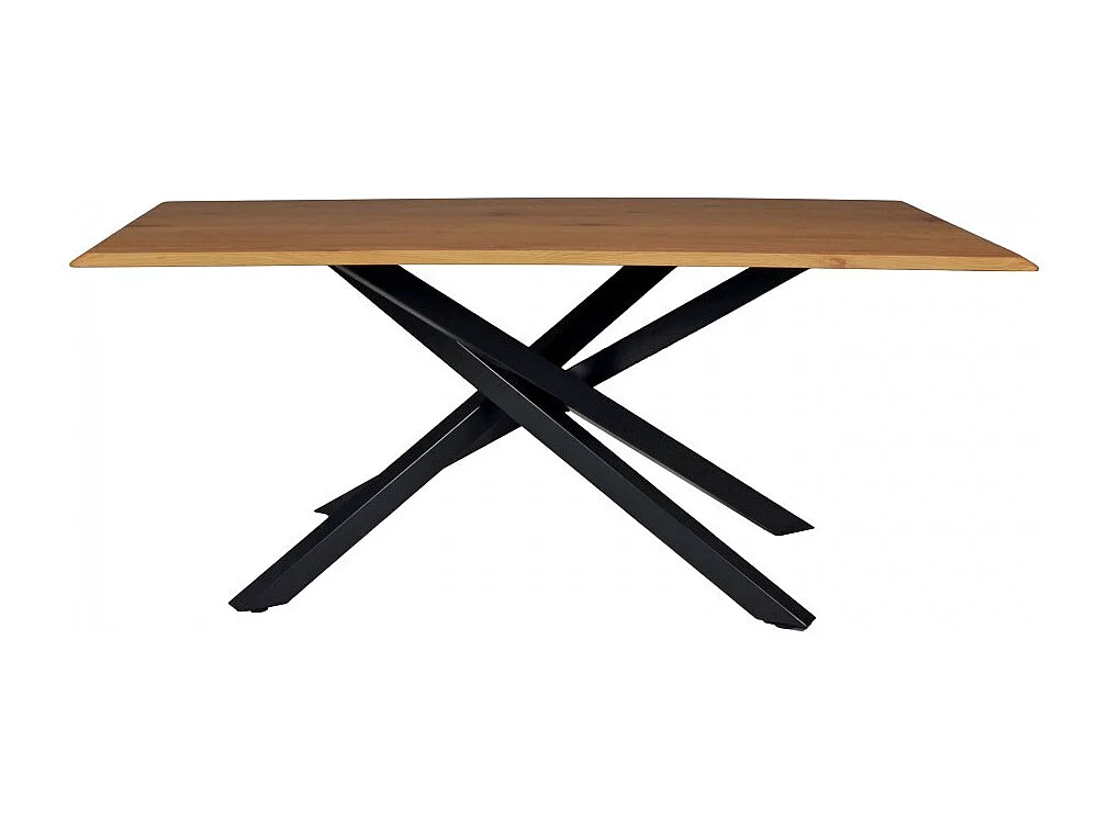 Table à manger MONTANA 180x90 CM- 8 personnes/ Plateau décor Chêne et Pieds métal noir
