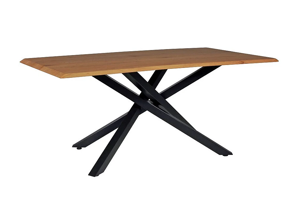 Table à manger MONTANA 180x90 CM- 8 personnes/ Plateau décor Chêne et Pieds métal noir