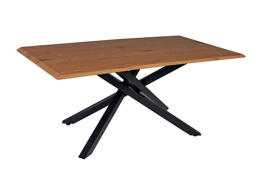 Table à manger MONTANA 180x90 CM- 8 personnes/ Plateau décor Chêne et Pieds métal noir