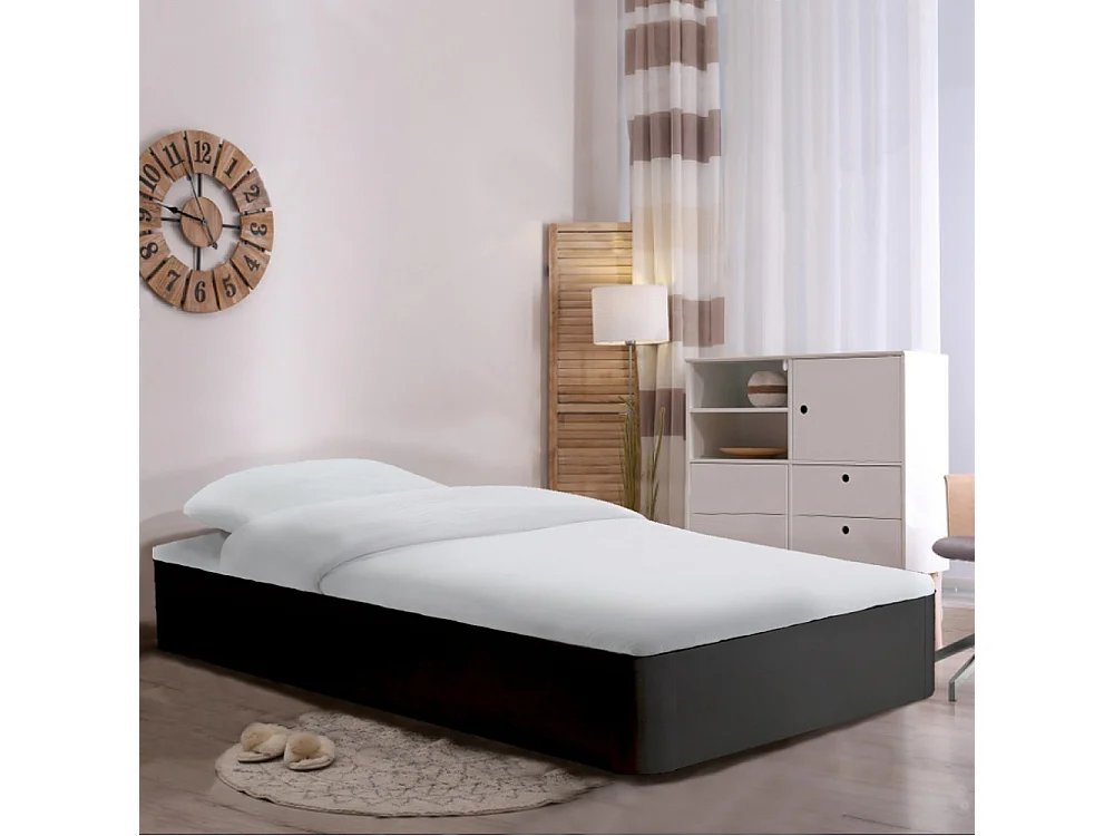 Lit coffre SPIRO 90x200 + 1 sommier / Noir