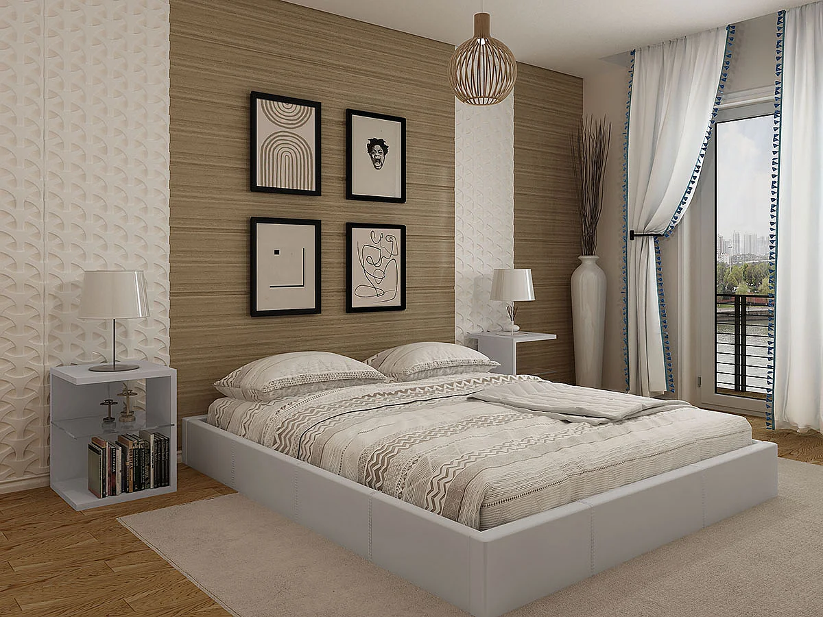 Cama Sommier Home de Casal (Branco)(200×160 cm)