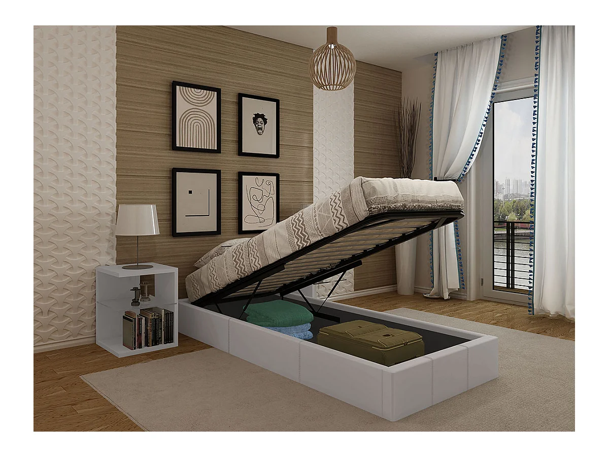 Cama Sommier Home Individual (Branco)(190×90 cm)