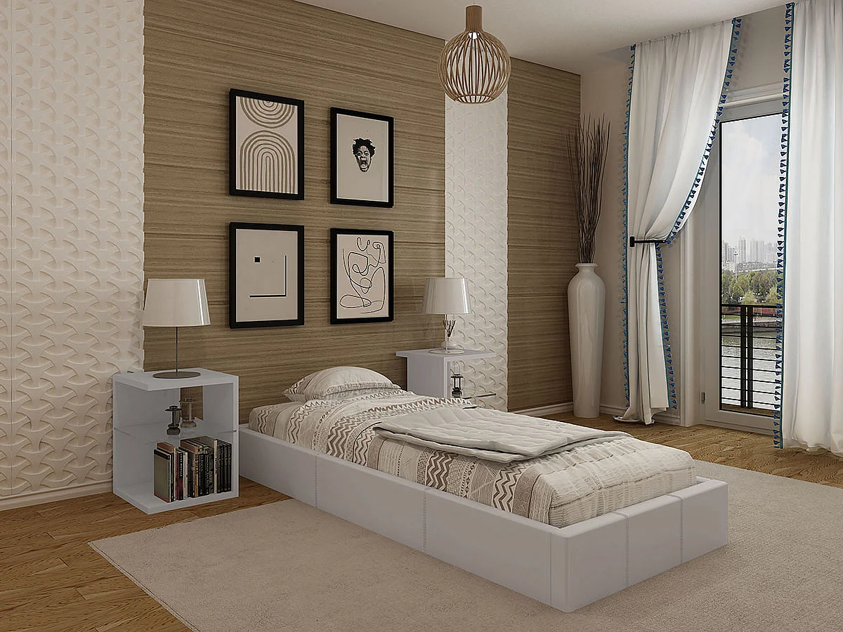 Cama Sommier Home Individual (Branco)(190×90 cm)
