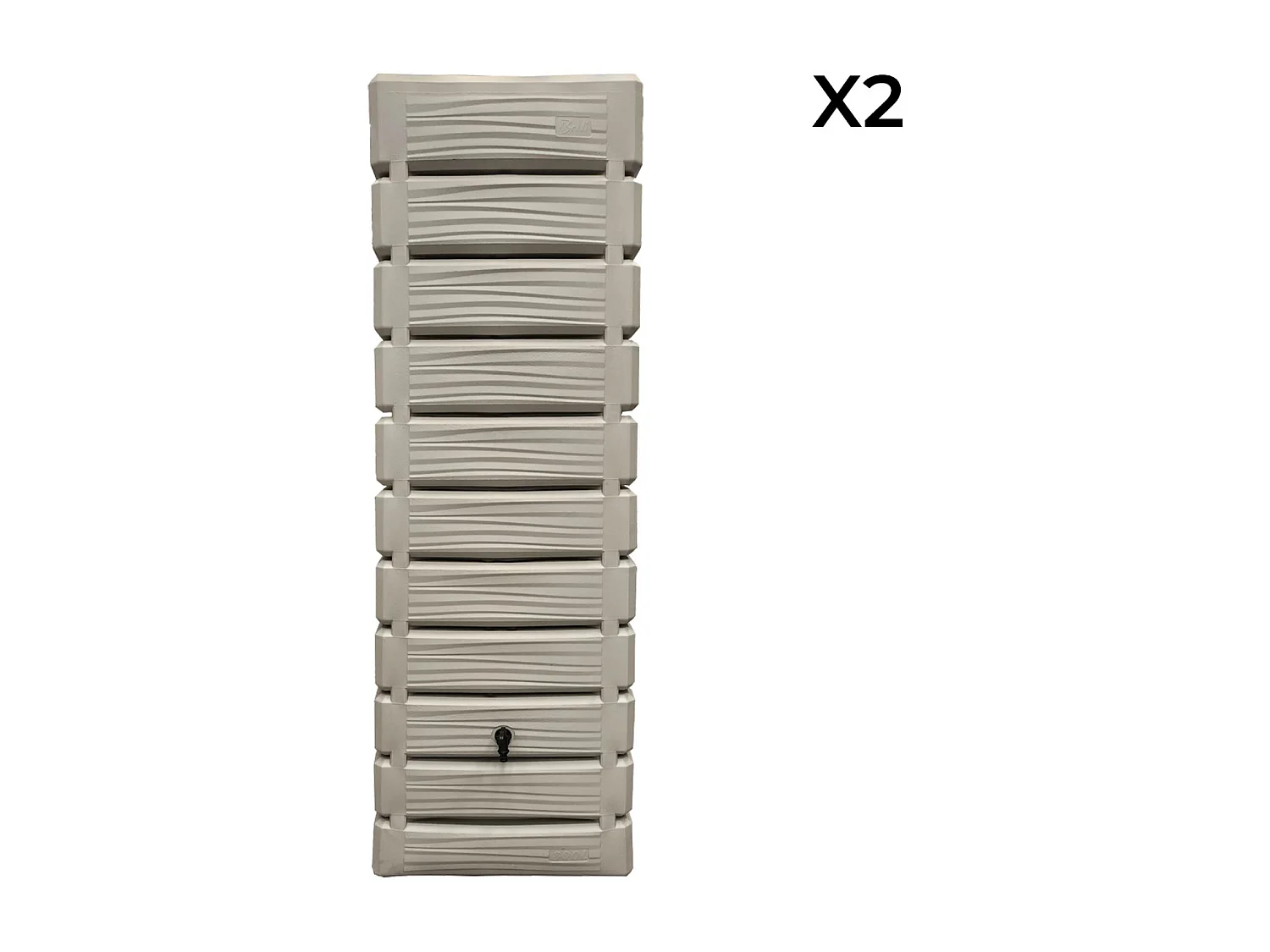 Set di 2 recuperatore d'acqua a muro 300l, grigio