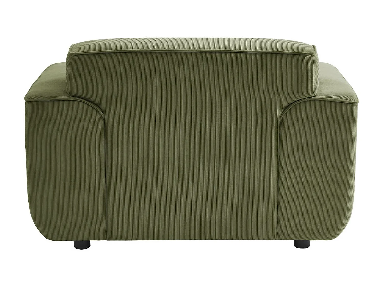 Sillón de pana con cojín verde
