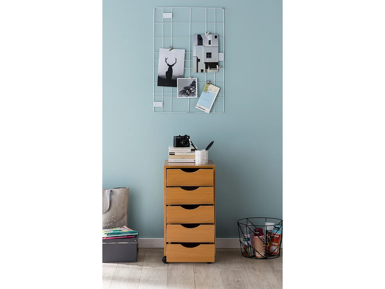 rouleau récipient MINA 33 x 68 x 38 cm MDF 5 tiroirs Sonoma | Unité de tiroir moderne avec des