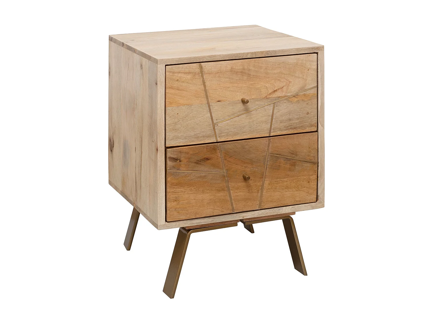 Nachtkonsole SIKAR 40x56x40cm Mango Massivholz Nachtschrank Hoch, Landhaus Nachtkommode