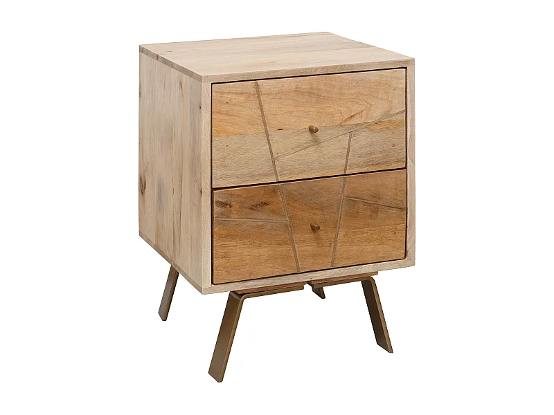 Nachtkonsole SIKAR 40x56x40cm Mango Massivholz Nachtschrank Hoch, Landhaus Nachtkommode