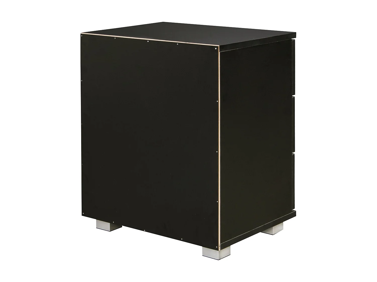 Nachtkonsole LATINA Holz Nachttisch modern mit 3 Schubladen schwarz, Design Nachtkästchen 45 x 54