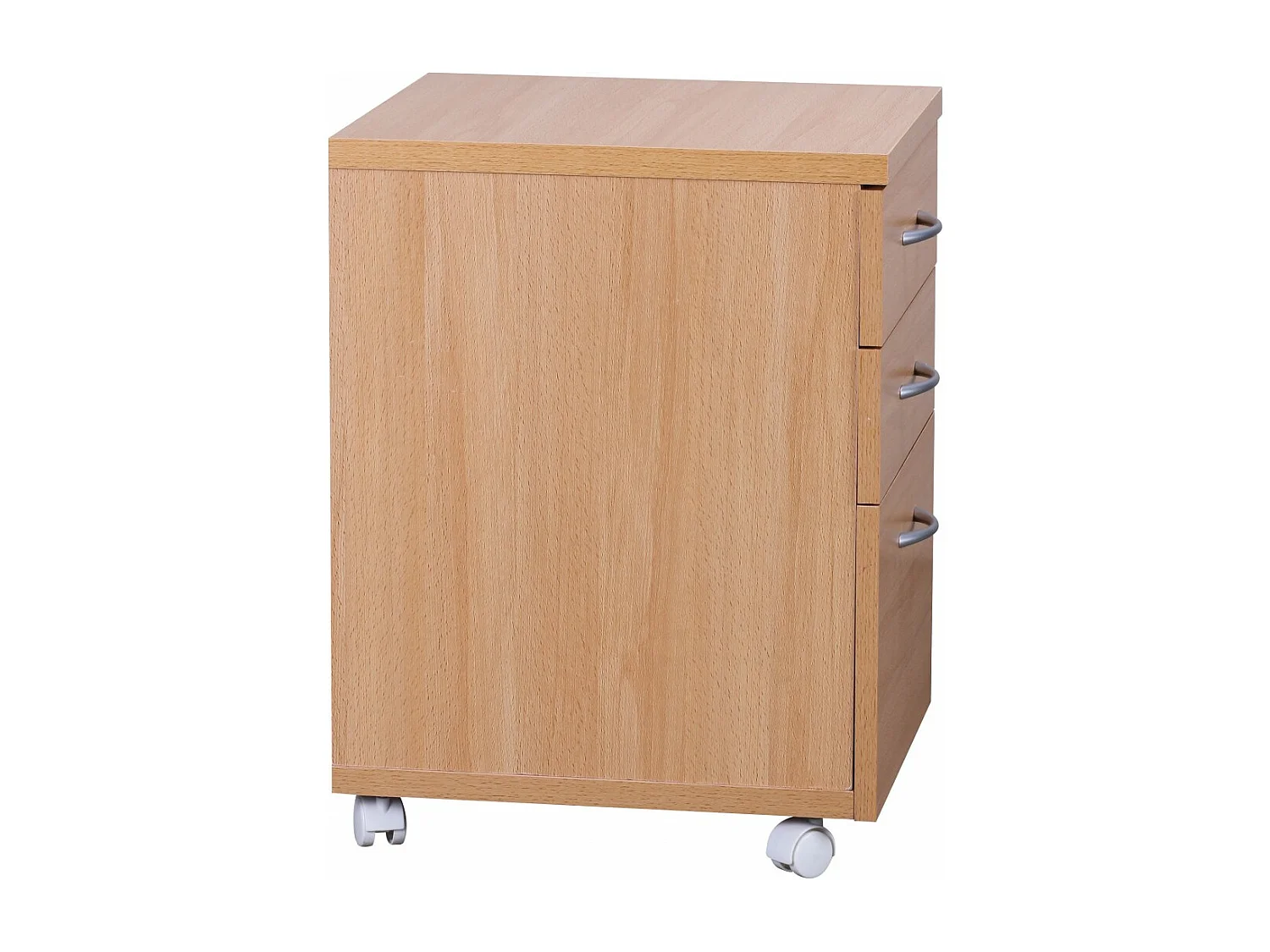container OTTAWA 40 x 60 x 45 cm onderkast met wielen beuken | trolley met lades | oprolkast kantoor | Cosmetica trolley Make Up trolley | Container onder bureau