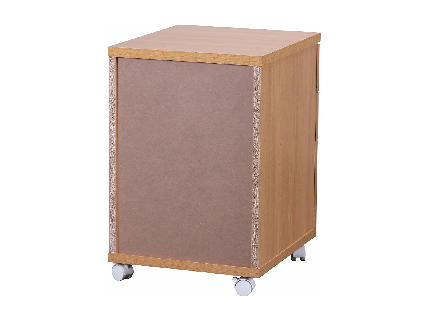 container OTTAWA 40 x 60 x 45 cm onderkast met wielen beuken | trolley met lades | oprolkast kantoor | Cosmetica trolley Make Up trolley | Container onder bureau
