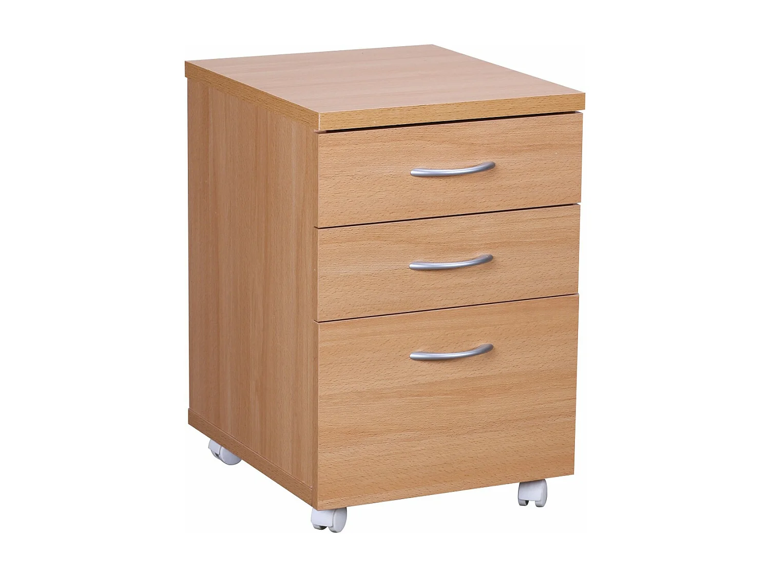 container OTTAWA 40 x 60 x 45 cm onderkast met wielen beuken | trolley met lades | oprolkast kantoor | Cosmetica trolley Make Up trolley | Container onder bureau