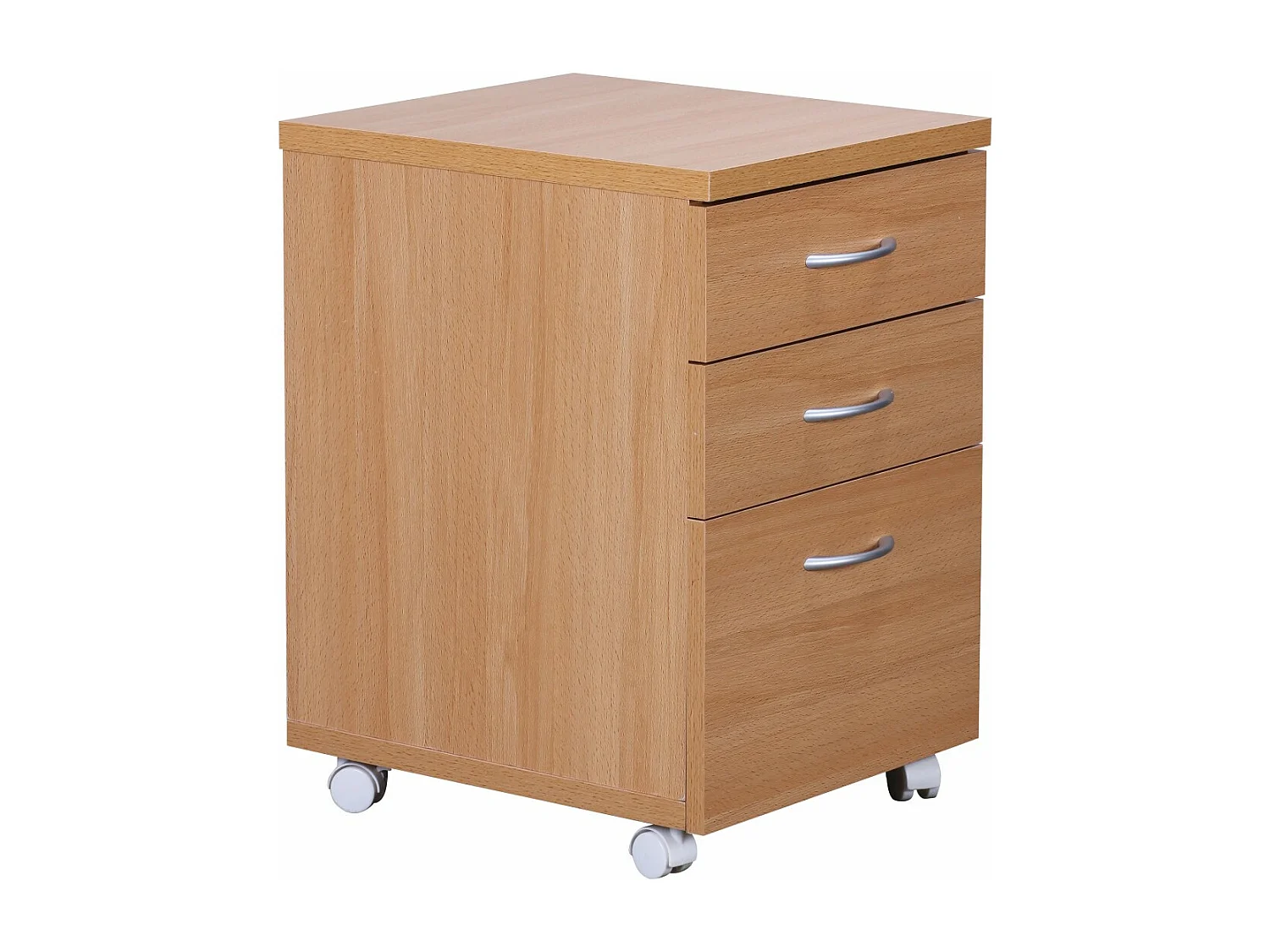 container OTTAWA 40 x 60 x 45 cm onderkast met wielen beuken | trolley met lades | oprolkast kantoor | Cosmetica trolley Make Up trolley | Container onder bureau