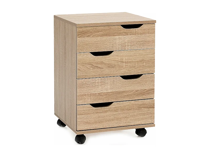 rolcontainer WL5.931 Sonoma 40x60x40cm ladekast kantoorcontainer | Bureaucontainer met laden | Container zijcontainer kantoor met zwenkwielen | Kleine ladecontainer